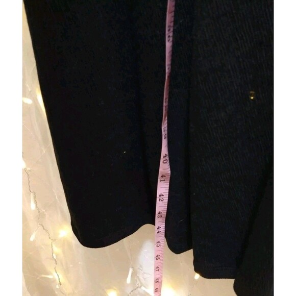 AVA & VIV WOMANS 3X BLACK MIDI DRESS 3/4 SLEEVE V NECK RIPPLE W/ POCKETS COMFY - Picture 10 of 10